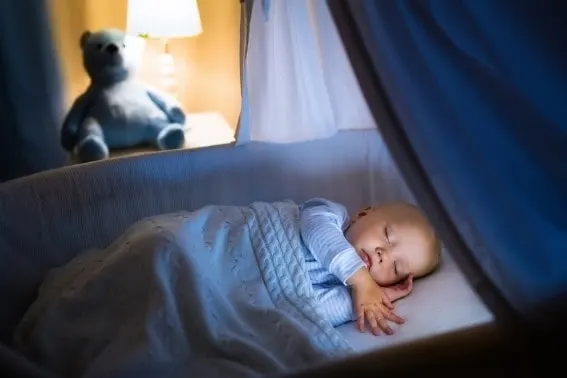 Consistent night sleep will help your child get over jet lag