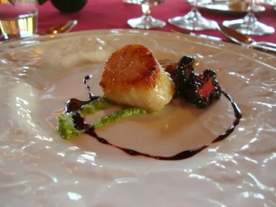 Chef Clyde Nelson appetizer served at the food and wine paired dinner at The Home Ranch in Clark, Colorado