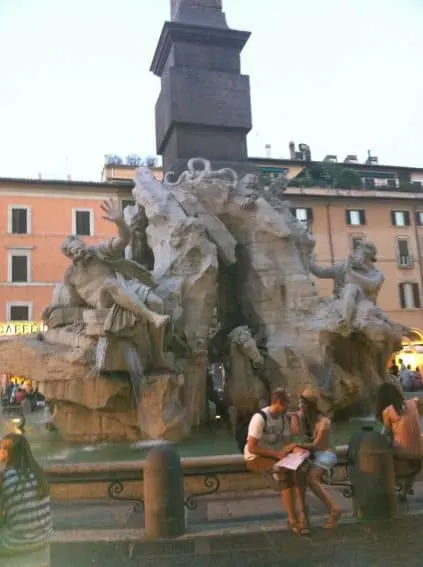 Piazza Navona, Rome, Italy with kids