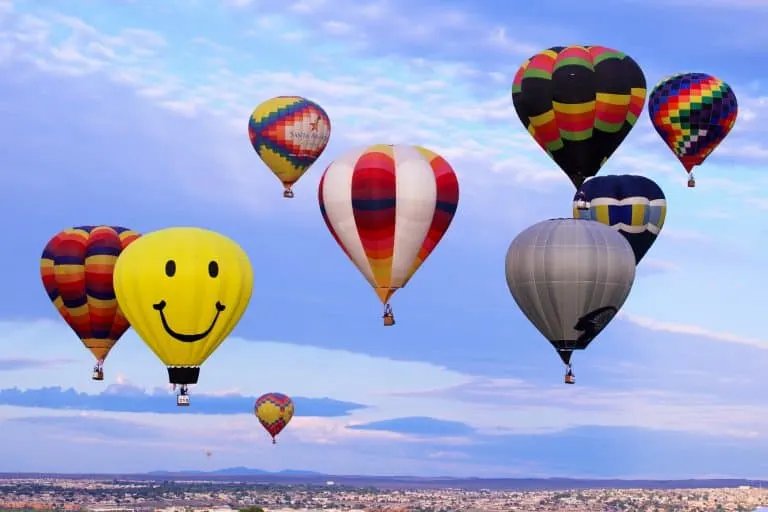  hot air balloons above Albuquerque