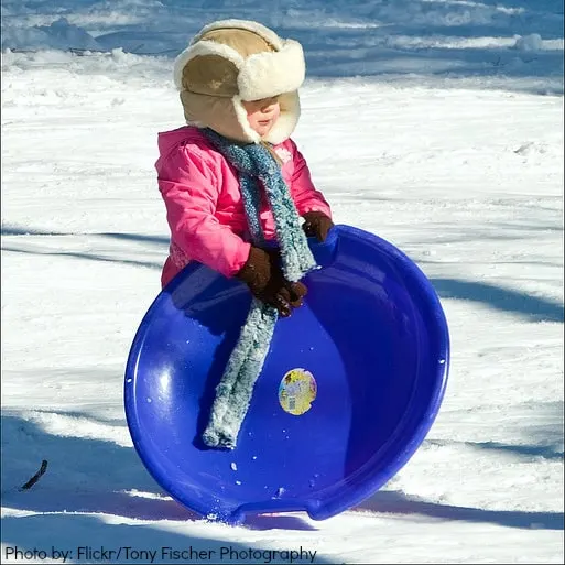 sledding with kids toddlers