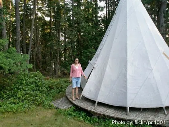 Camping without a tent: Teepee camping Photo by: Flickr/pr1001