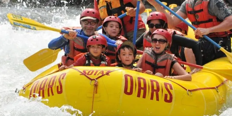 American River raft trip with kids