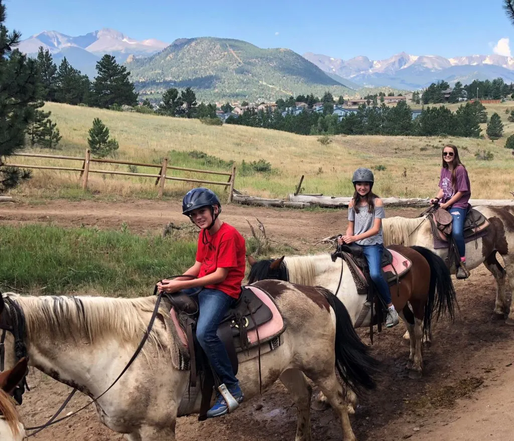 Horseback riding is one of the fun things to do in Rocky Mountain National Park with kids