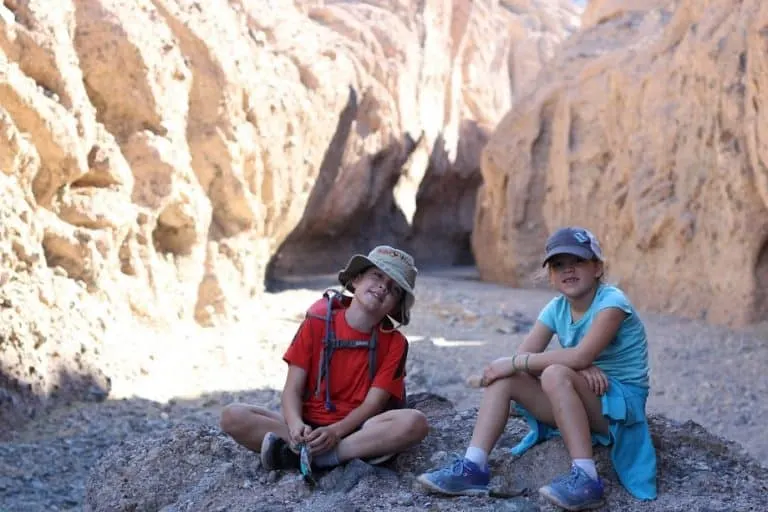 Hiking Sidewinder Canyon in Death Valley with kids