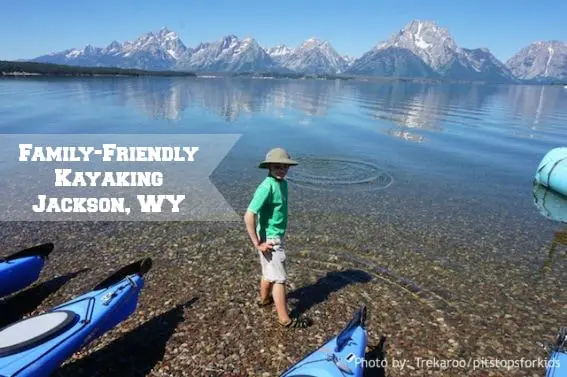 family kayaking jackson lake wyoming