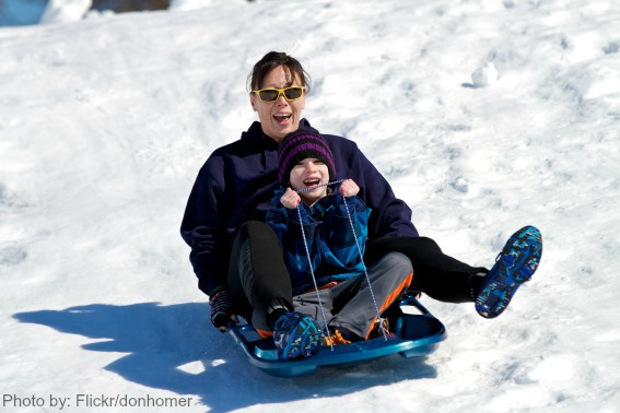 fun things to do in the snow: Sledding