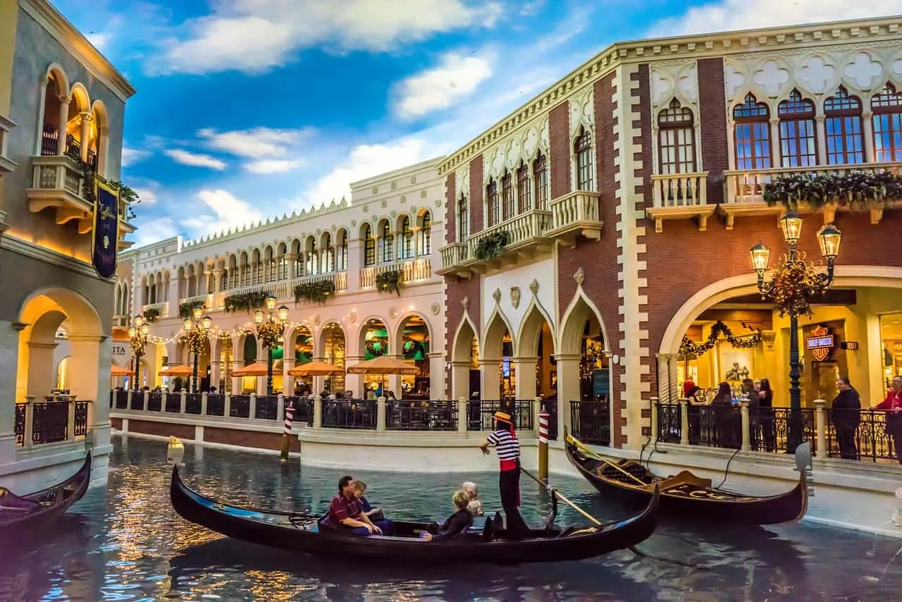 Riding the venetian hotel gondolas is one of my favorite things to do in Las Vegas with kids