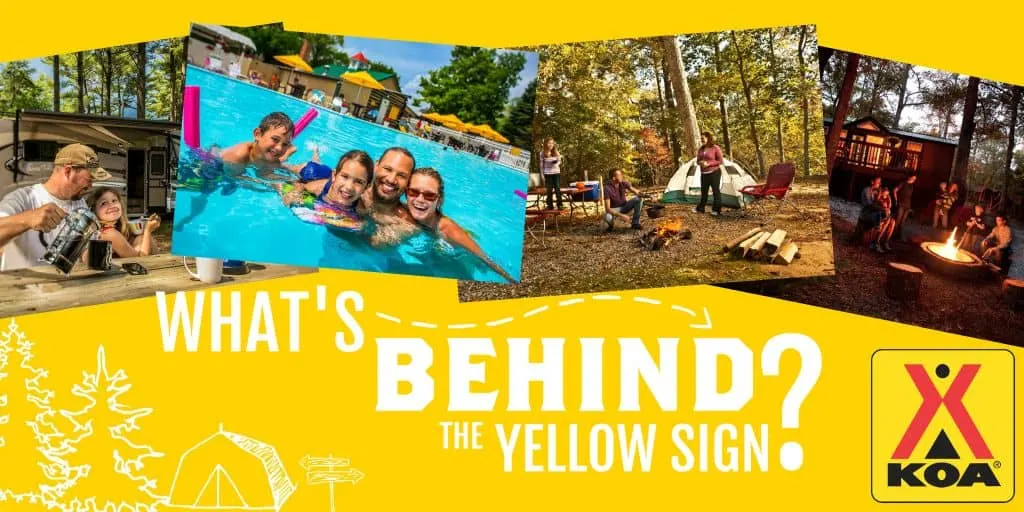 KOA Family Camping: "What's Behind the Yellow Sign?" 1