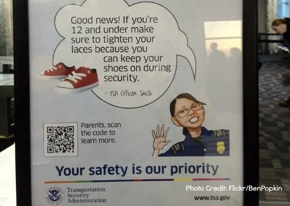 Kids shoes and airport security