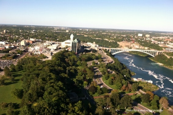 Aerial View of Niagara Falls Hotels