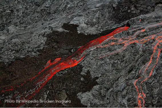 lava flowing at the Big Island of Hawaii