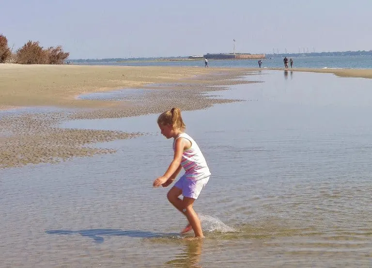 Morris Island near Charleston with kids.