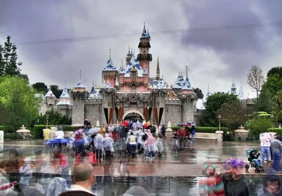 Disney castle rain