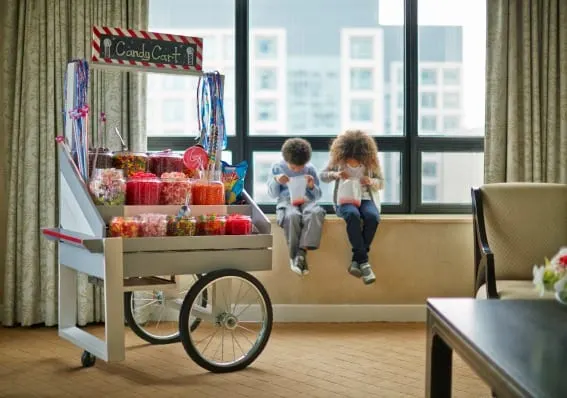 Ritz Carlton Chicago, known for their Ritz Kids program, offers a candy cart. The RITZ CARLTON CHICAGO is a great place to stay while exploring family-friendly art museums