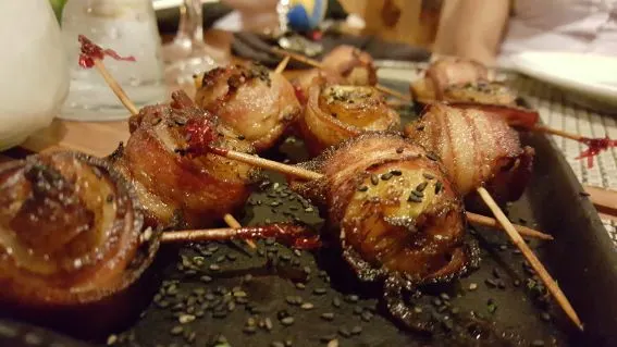 These bacon-wrapped scallops are just one example of the delicious food offerings at the Grand Palladium Bavaro Suites Resort and Spa in the Dominican Republic