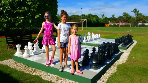 A variety of sporting and team opportunities are available at Grand Palladium in Punta Cana. Kids will love the giant chess game or mini-golf