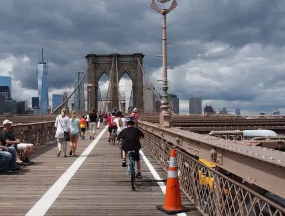 Biking the Brooklyn Bridge is an absolute must for families heading to Brooklyn with Kids. 