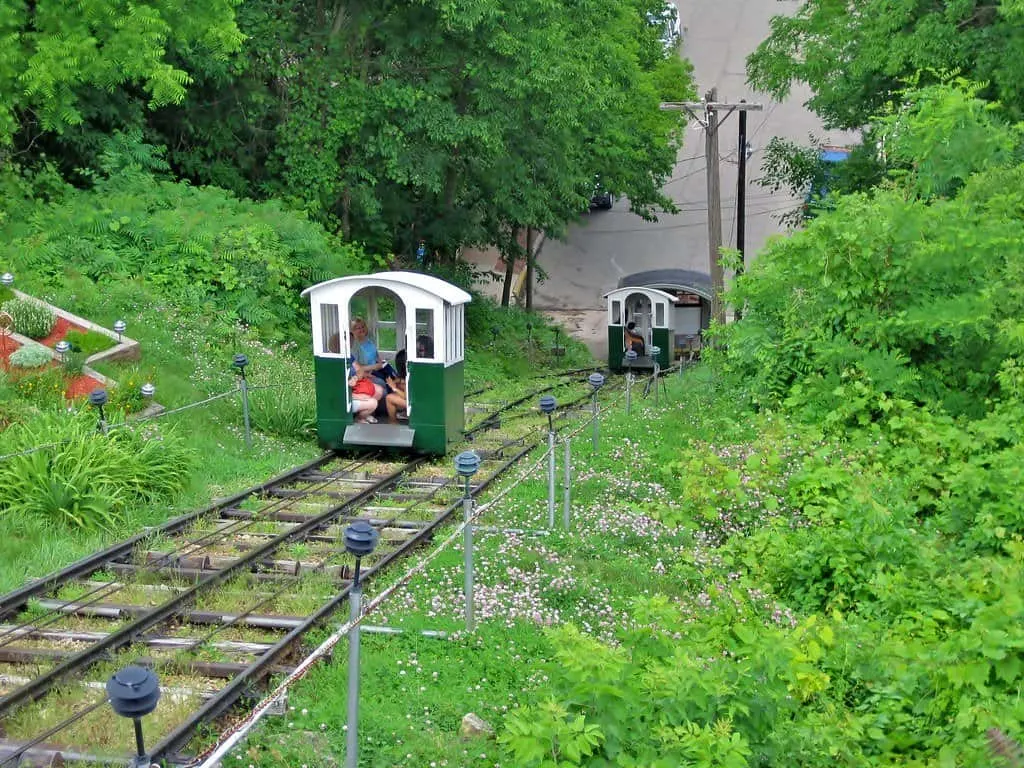 One of the fun things to do in Iowa is ride the Fenelon Place Elevator 