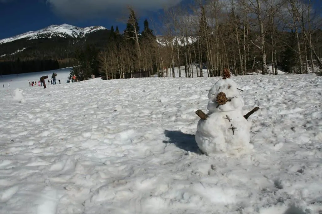 Snow play in Flagstaff with kids