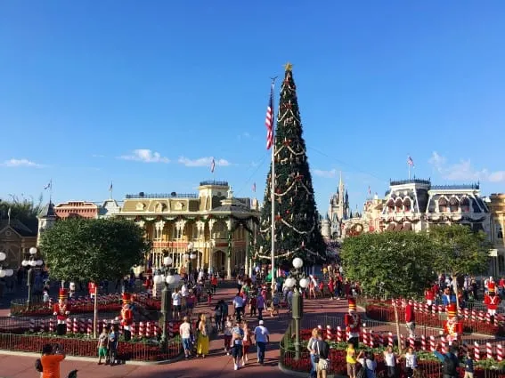 Holidays at Walt Disney World: Main Street, USA in Magic Kingdom is decked out for Christmas