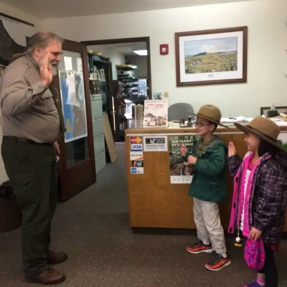 Getting sworn in at the Junior Ranger station on San Juan Island