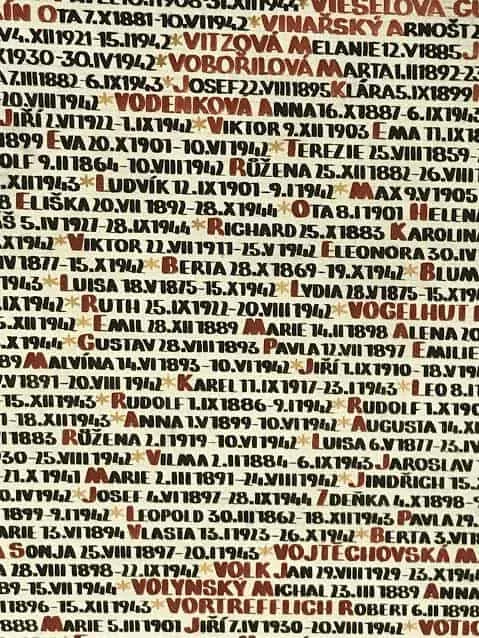 Prague names of Holocaust victims 