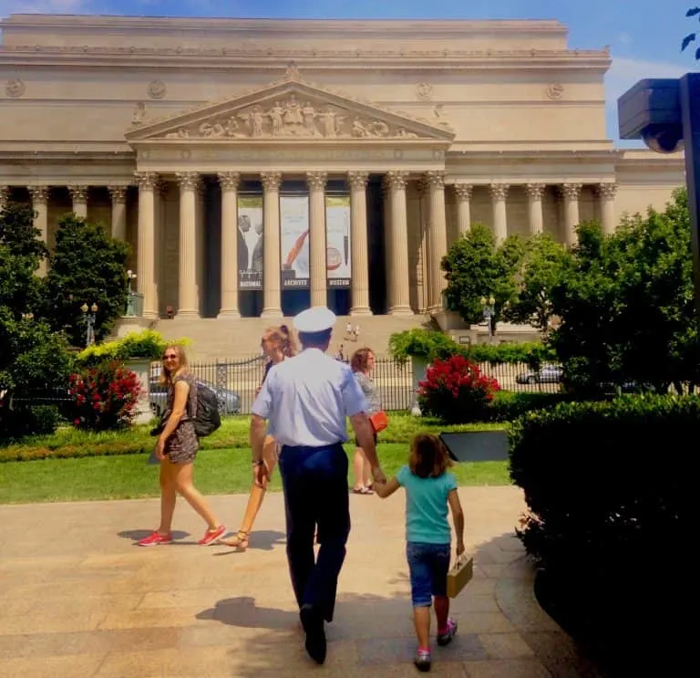 National Archives in Washington DC with kids