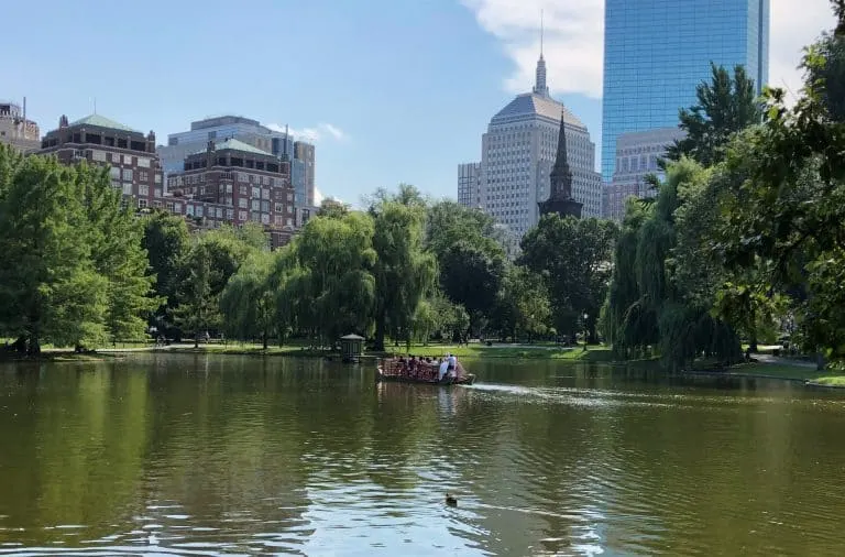 Things to do in Boston with kids include taking a swan boat ride in the Public Garden