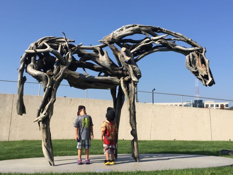 road trip from Chicago to Yellowstone included a stop at the JOhn and Mary Pappajohn Sculptural Park