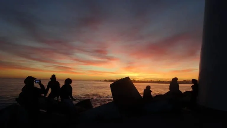 Santa Cruz Harbor at sunset