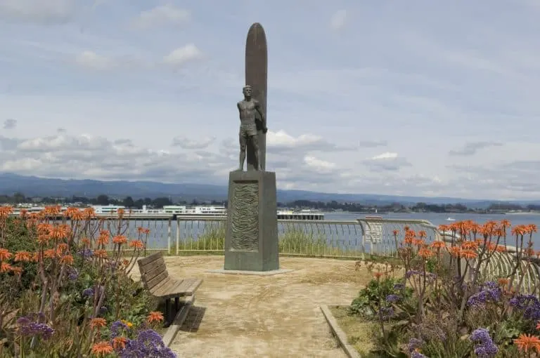 Surfer statue in Santa Cruz