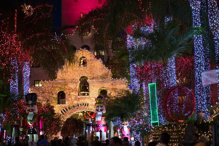 holiday events in Southern California include the lights at the Mission Inn