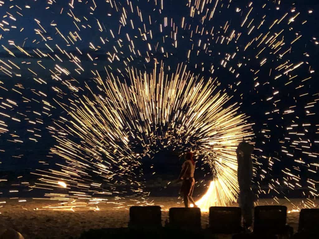 fire dancer at Beaches Turks and Caicos