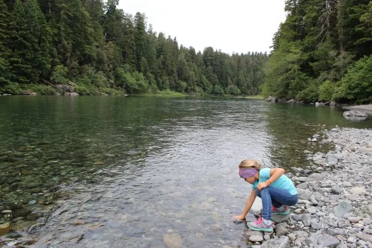 Jedediah-Smith-State-Park-River-with-kids-by-Michelle-McCoy Redwood National Park with kids