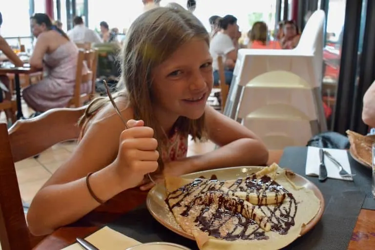 Switzerland with kids crepes in Lausanne