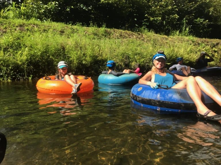 one of the best things to do in Kauai with kids is go tubing