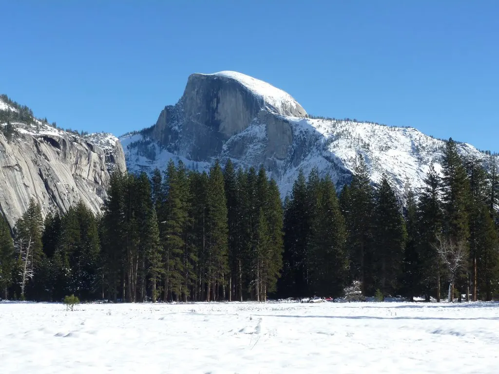 Things-to-do-in-Yosemite-National-park-with-kids-Half-Dome-Snow-