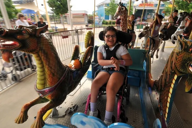 The rides at Morgan's Wonderland are available for kids of all abilities, whether or not you are in a wheelchair, you can still enjoy the rides.