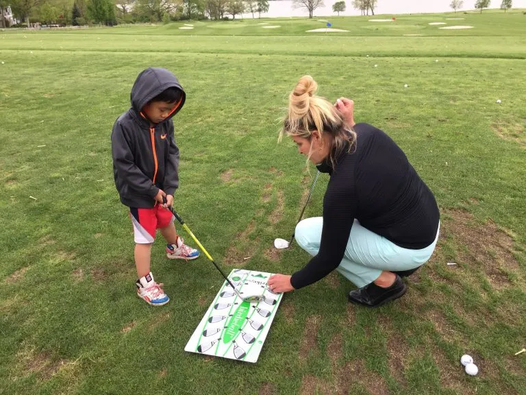 Golfing at Lake Geneva with kids