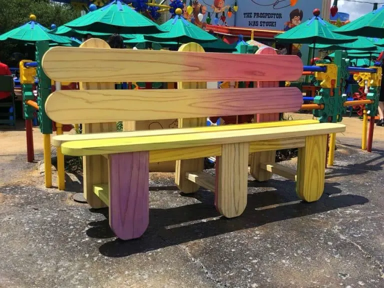 Toy Story Land Popsicle bench