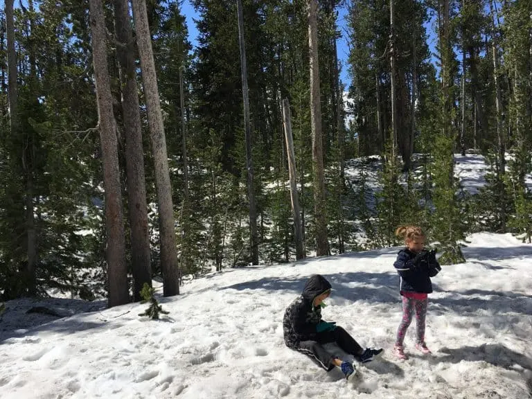 yellowstone national park snow play