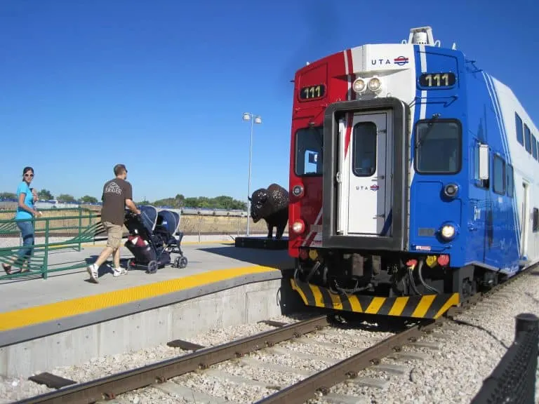 riding frontrunner train in SLC utah family reunion transportation