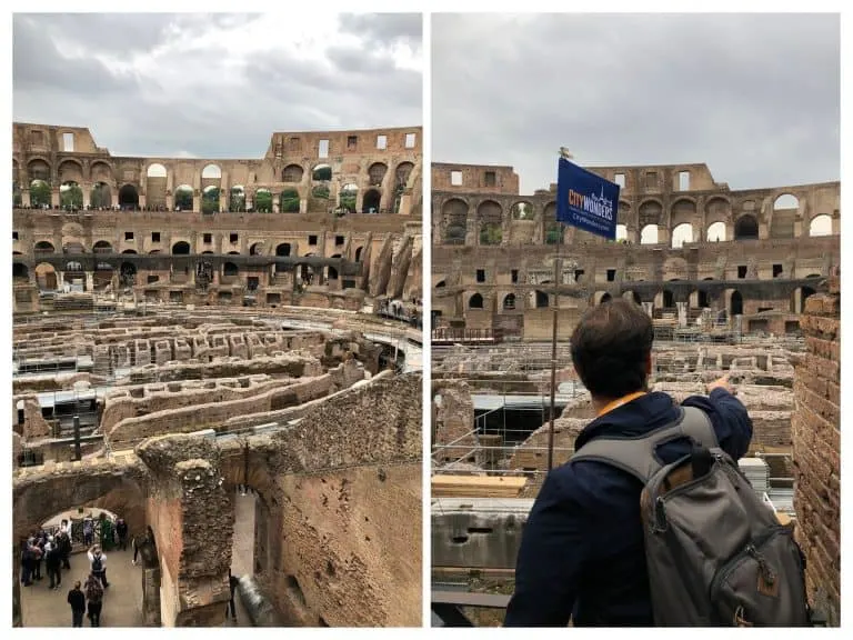 Dark Rome guide showing explaining the wonders of the Colosseum