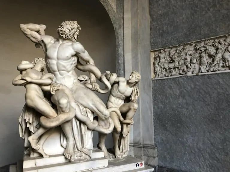 The statue of Laocoön and His Sons in the Vatican Museums