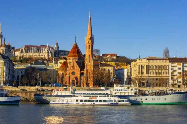 Danube River Budapest - Buda Side View