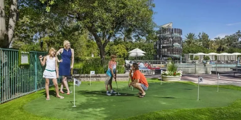 Family at Putting Green at Hyatt Regency Scottsdale Photo Credit Visit PhoenixHyatt Regency Scottsdale Resort & Spa at Gainey Ranch