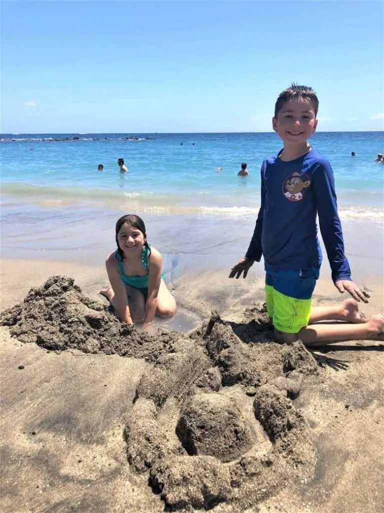 Playing at the beach in Tenerife, Canary Islands