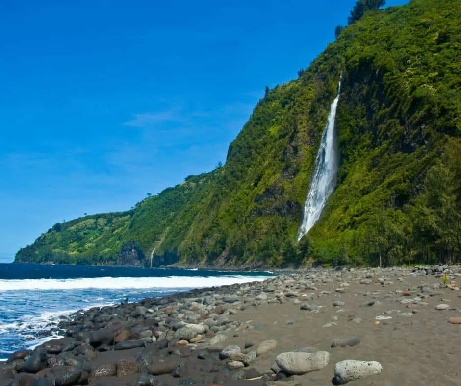 Waterfall in Waipio Valley, Hawaii