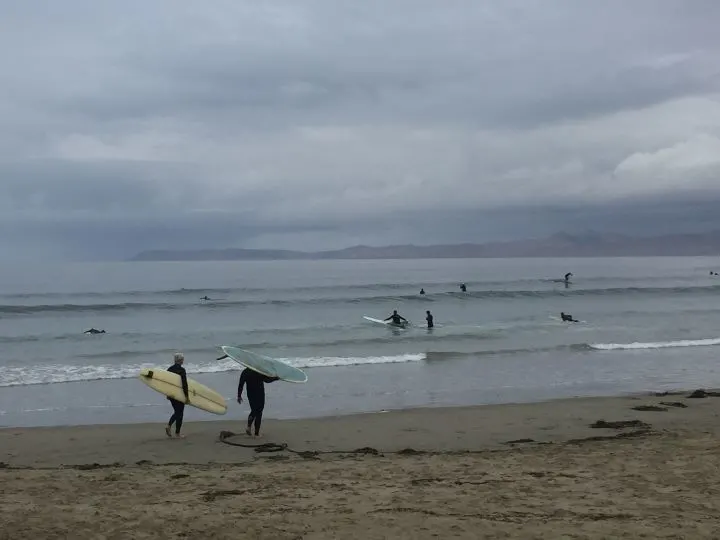 Surfing in Morro Bay